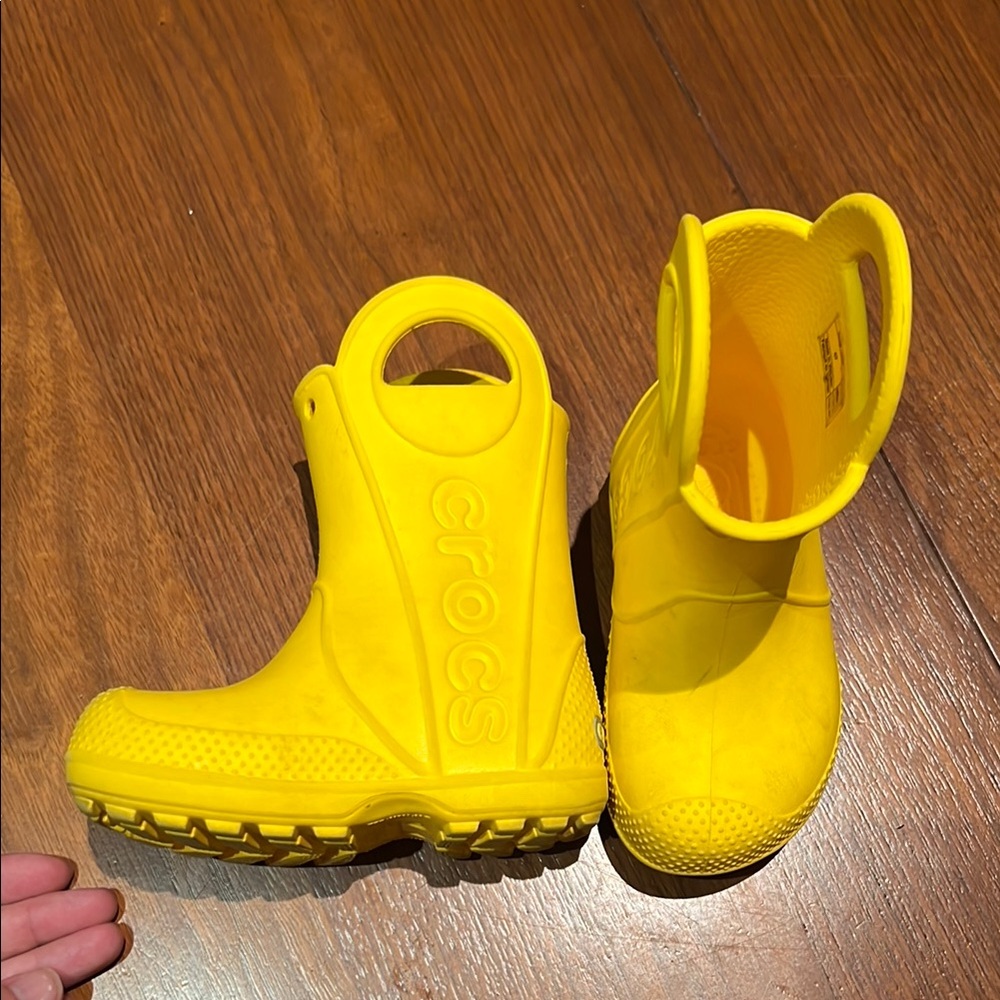 CROCS Yellow Rain & Snow Boots Waterproof Rubber